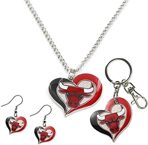 NBA Chicago Bulls Swirl Heart Collection