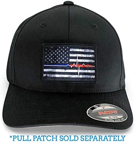 Puxe o patch chapéu tático | XL/XXL Curved Bill Premium Authentic FlexFit Cap | 2x3 Superfície de loop para anexar manchas de gancho