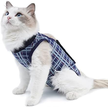 Lianzimau Cat Surgical Recovery Suit Professional para feridas abdominais Alternativa de colarinho eletrônico para gatos e cães