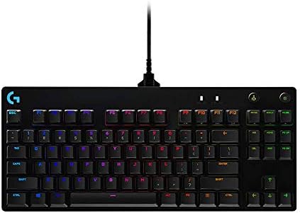 Teclado de jogo mecânico Logitech G Pro Mechanical, Ultra Portable Tenkeyless Design, Micro USB Cable e Sistema de Carregamento sem