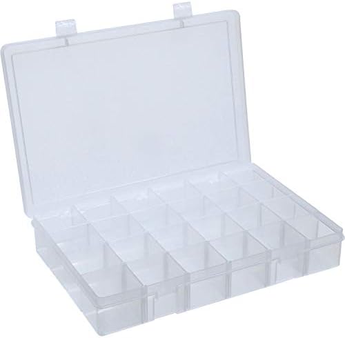 Caixa de compartimento de plástico grande Durham, ajustável com 20 divisores, 13-1/8x9x2-5/16, lote de 5