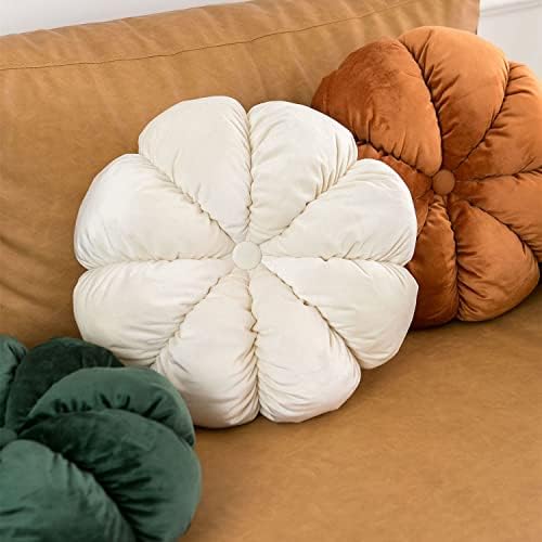 Almofada redonda de travesseiro redondo de cor redonda de pingesilu, almofada de travesseiro de outono decoração de abóbora travesseiro