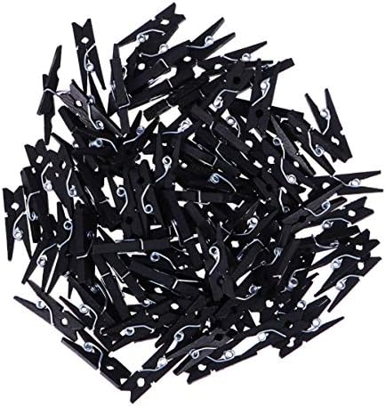 MILISTEN BLACK CLIPS PESQUISA DE CLIPAS MINI ROEPOS PEGS: 100pcs Peto clipe de madeira de madeira