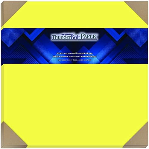 25 Cardstock colorido fluorescente neon brilhante - 12 x 12 álbum de álbum | Tamanho da capa - 65 lb/libra papel de