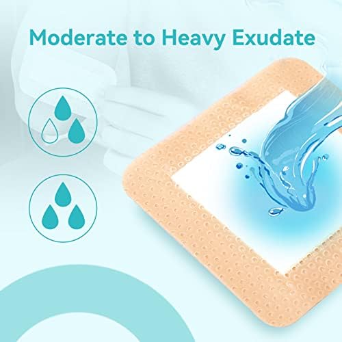 Conkote Silicone Adhesive Gire Curfingings 4 '' x 4 '', bandagens à prova d'água para cuidados com feridas, caixa de 10 curativos