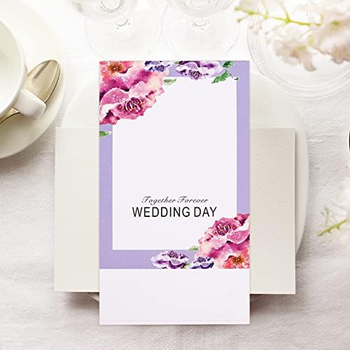 ABOOFAN 10PCS Recepção de casamento Cartões de lugar para mesa floral Cartões de papel rústico cartões de assento para casamentos para