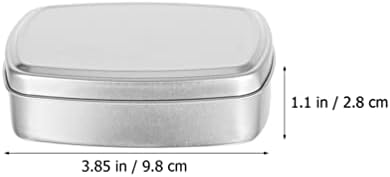 Contêiner de deslocador de viagem de OUNONA 3pcs latas de alumínio latas de metal retangular latas vazias latas de armazenamento de