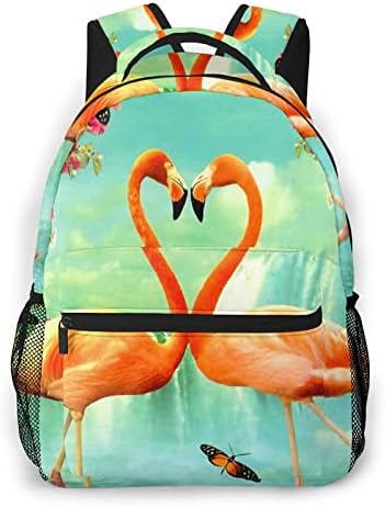 Mochila casual de flamingo, mochila à prova d'água para piquenique/trabalho/viagens/escola, encaixe as sacolas de refeições para jovens