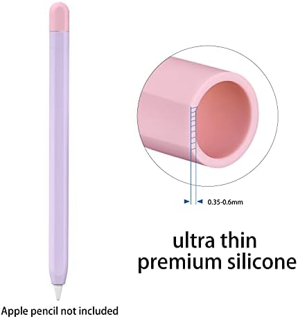 Lingxiu 2 pacote de silicone tampa compatível com lápis de maçã 2ª geração, acessórios de manga de pele leves e