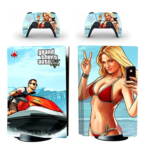 Para PS4 Slim - Game Grand GTA Roubo e Auto PS4 ou Ps5 Skin Skin Stick para PlayStation 4 ou 5 Console e Controllers Decalk