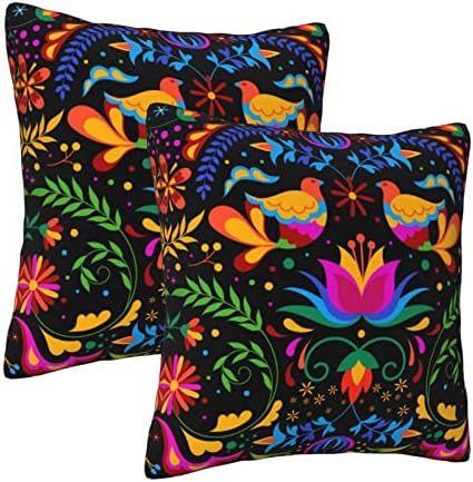 Conjunto de 2 travesseiros mexicanos Tampa de travesseiro 18x18 polegadas para travesseiros de sofá para decorações