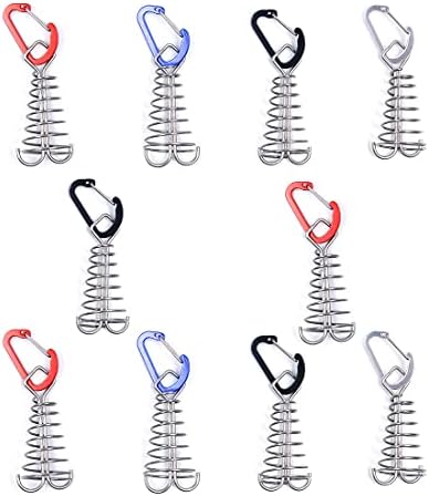 Alnicov 10pcs Square Deck Anchor Pin, toldo de barraca com carabiners em forma de D para acampar prancha de deck de madeira ao ar livre