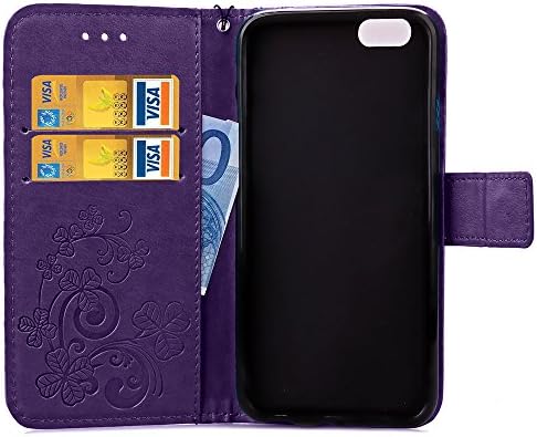 Case para iPhone 6s / iPhone 6 capa celular capa [função de suporte] [slot de cartão] Caso de couro protetor Case