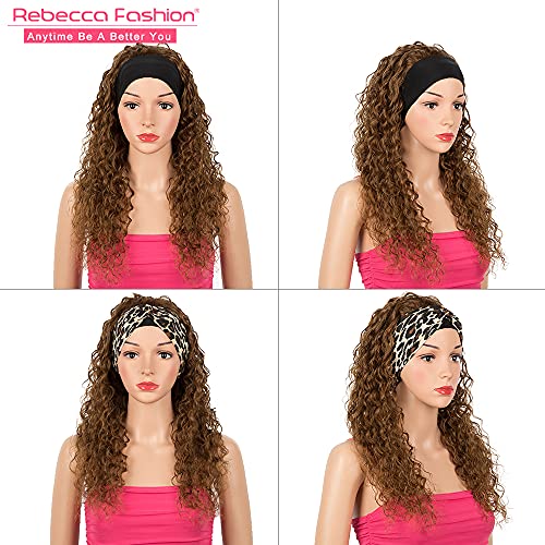 Rebecca moda de 18 polegadas peruca de faixa de cabeça humana onda profunda perucas para a cabeça para mulheres negras