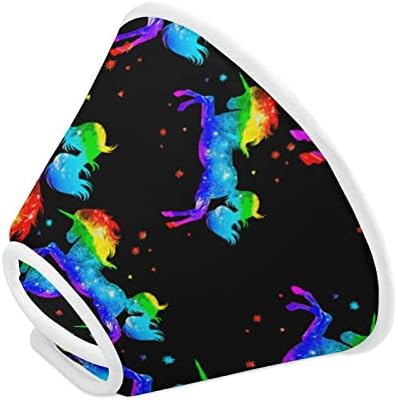 Rainbow Galaxy Unicorn Print Dog Cone Pet Recuperação Elizabeth Collar Protective for After Surgery