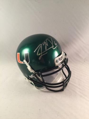 Lamar Miller assinou o Mini Capacete de Miami Hurricanes - Mini Capacetes Autografados da Faculdade