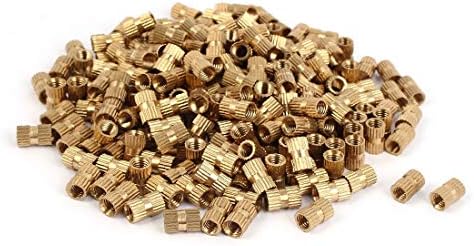 X-dree m5 x 10 mm x 6,3 mm de bronze inserção redonda de bronze com brass 500pcs (m5 x 10 mm x 6,3 mm latón moletado con