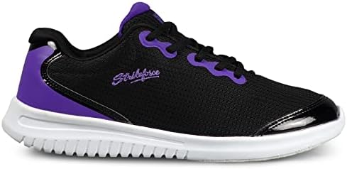 KR Strikeforce Sapatos de boliche para mulheres, preto/roxo, 7,5 EUA