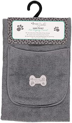 Spike & Stella Ultra-Absorbent Microfiber Mandal Pocket Secy Toard para cães, cuidados e banho, verde