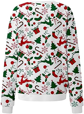 Camisolas femininas outono 2022 roupas gráficas de natal moletons da moda Bloups Trendy Chirstmas renas de renas Tops