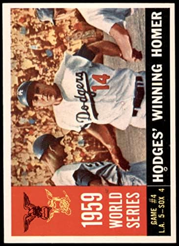 1960 TOPPS 388 1959 World Series - Jogo 4 - Hodges vencendo Homer Gil Hodges Los Angeles/Chicago Dodgers/White Sox NM/MT