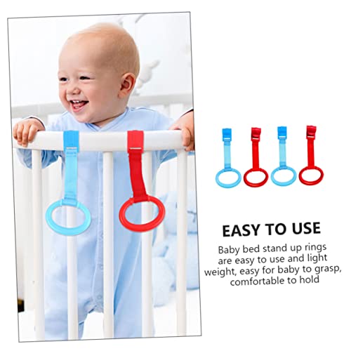 DOITOOL 4PCS Baby Ring Baby Walking Assistente de Walker Crib Pull Ring Supplies Rings