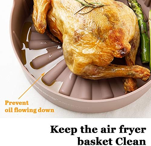 Balsang Air Fryer Silicone Pot 7.87 x7,87 polegadas | Liners de fritadeiras de ar de silicone reutilizáveis ​​| Acessórios