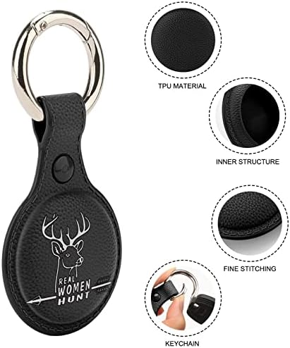 Real Woman Hunt Deer Holder para Airtag Key Ring TPU Proteção Caso Caso Localizador Tag para Pets de Bagagem da Carteira