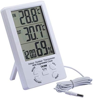 Jahh Sala Termômetro de alta precisão Termômetro grande de tela grande com sonda para um termômetro interno externo LCD digital