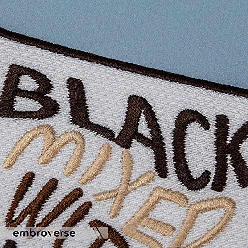 Bestir preto misturado com patch preto - suporte BLM - História preta Orgulhosa - Ferro bordado em patches - Tamanho: