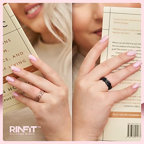 Rinfit Women Silicone Weaking Weand - Ringos de casamento de borracha para mulheres - promessa anéis para ela e