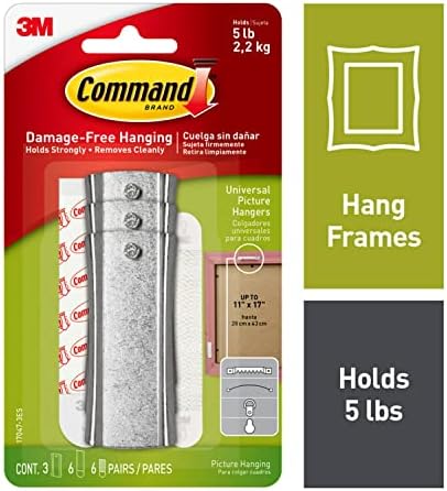 Comando Sawtooth Picture Hangers & 17047-3es UNIVERNAL PICKER HANGER, grande, cinza, 3 contagem