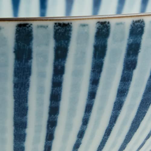 大 東亜 窯業 tigelas de arremesso de ondulação, φ12,5 × 6,7cm, azul