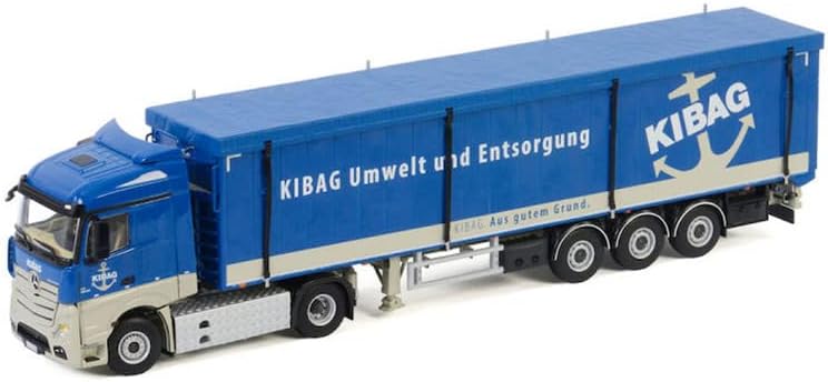 WSI para Mercedes para Benz ACTROS MP4 Fluxo Espaço 4x2 Trailer de volume Kibag 1/50 Modelo pré-construído do caminhão diecast