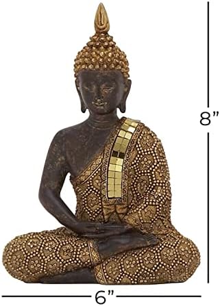 DeCo 79 Polystone Sitting Buddha H-44302, 6 W/8 h
