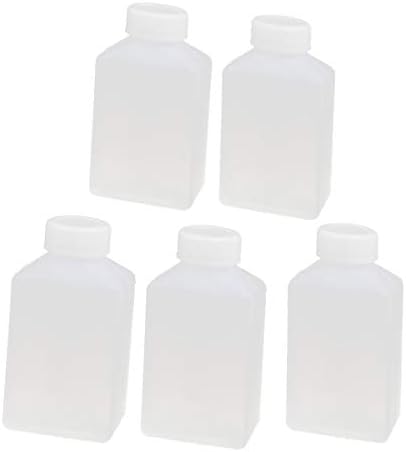 X-Dree 100ml HDPE Plástico Experiência em forma de laboratório garrafa Branca de 5pcs (100ml HDPE BOTELLA DE EXEBIÇO