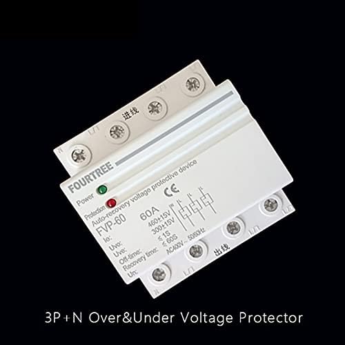 Halone 1pcs fvp 380v 3p+n Din Rail Recuperação Automática Reconexão automática sobre e sob tensão Device de proteção 40A