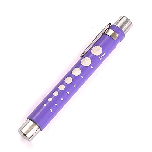 Luz de caneta DDP, enfermeira LED Medic Penlight com medidor de pupila para estudantes de enfermagem médicos roxos