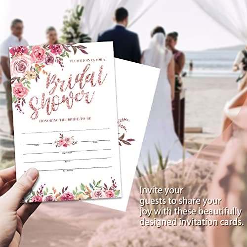 25 Convite de recepção de casamento, cartões de preenchimento de chuveiro de noiva, convites de noivado com envelopes, suprimentos de