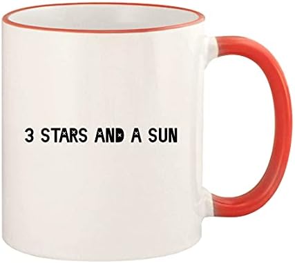 Presentes de Knick Knack 3 estrelas e um sol - alça de 11 onças e caneca de café, vermelho