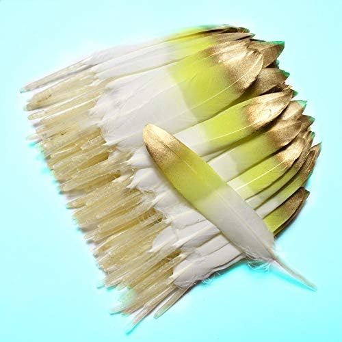 20pcs Pato dourado Decoração de casamento Decoração de casamento 10-15cm Feathers de ganso natural para jóias Fazendo