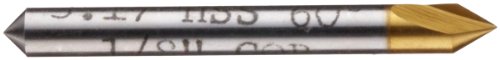Magafor 4822 Série Cobalt Aço Cobalto Catrocrendo de extremidade, revestimento de estanho, flauta única, 60 graus, haste redonda, 0,125