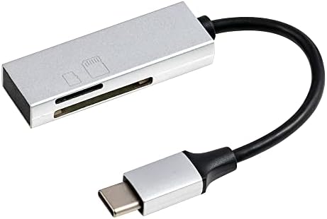 Nakabayashi Z9402 Digio2 SD Card Reader Writer USB 2.0 Tipo-C de prata de alumínio