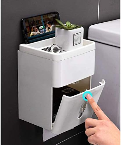Caixa de papel do banheiro zldxdp, suporte de papel higiênico, bandeja de vaso sanitário, tubo de papel à prova d'água sem soco