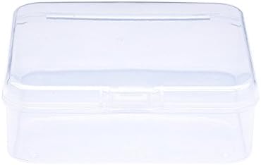PANDAHALL 10PCS Caixa de plástico transparente transparente Caixa 2.91x2.87x0,98 polegada Recipientes de armazenamento quadrado para