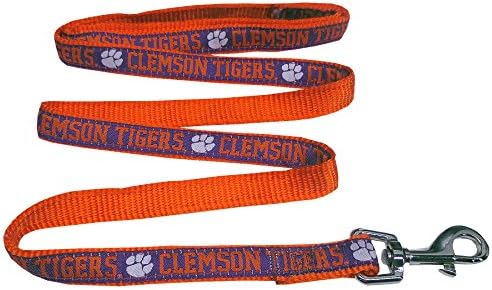 Pets First Collegiate Pet Acessórios, trela de cachorro, Clemson Tigers, Pequenos