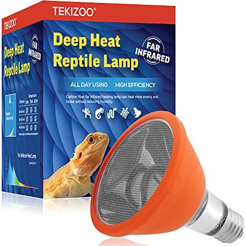 Tekizoo Deep Heat Lamp Infravery Heater Light para animais de estimação de répteis e anfíbios