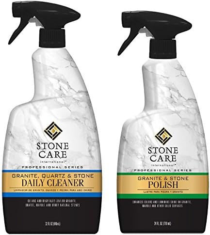 Stone Care International Granite Stone Cleaner e Polish Combo for Granite Marble Soapstone Quartz Quartzite Slate Slate