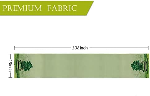 St Patricks Day Table Runner Shamrock Bodet Luck Truck Green Burlap Spring Holiday Kitchen Dining Banquet Decorações ao ar livre