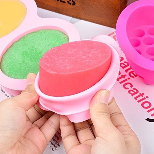 Silicone Soap Mold, 4 Cavidade Oval Massagem Sabão Boloque Bolo de Bolo de Chocolate Bandeja para Artesanato Caseiro DIY